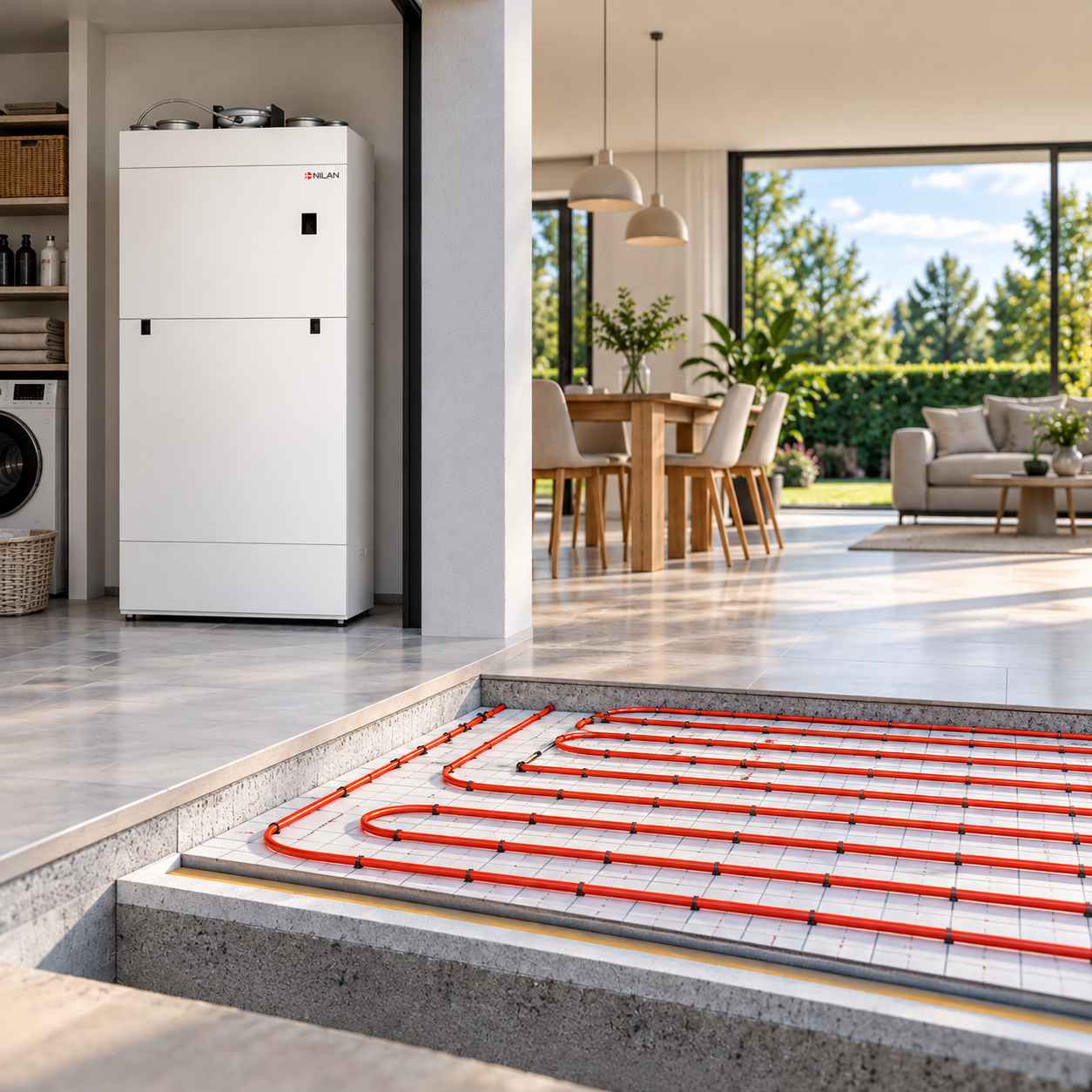 Moderne woning met vloerverwarming en NILAN-unit